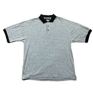 Vintage 90s Guess Golf Polo Shirt Gray Black Mens L Made USA